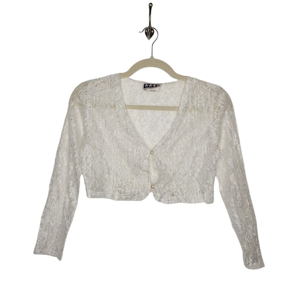Vintage Youth Girls Kids White Lace Shawl Cardigan Shrug Disorderly Kids 16